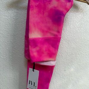 IVL Collective Women's Pink Tie-Dye Leggings